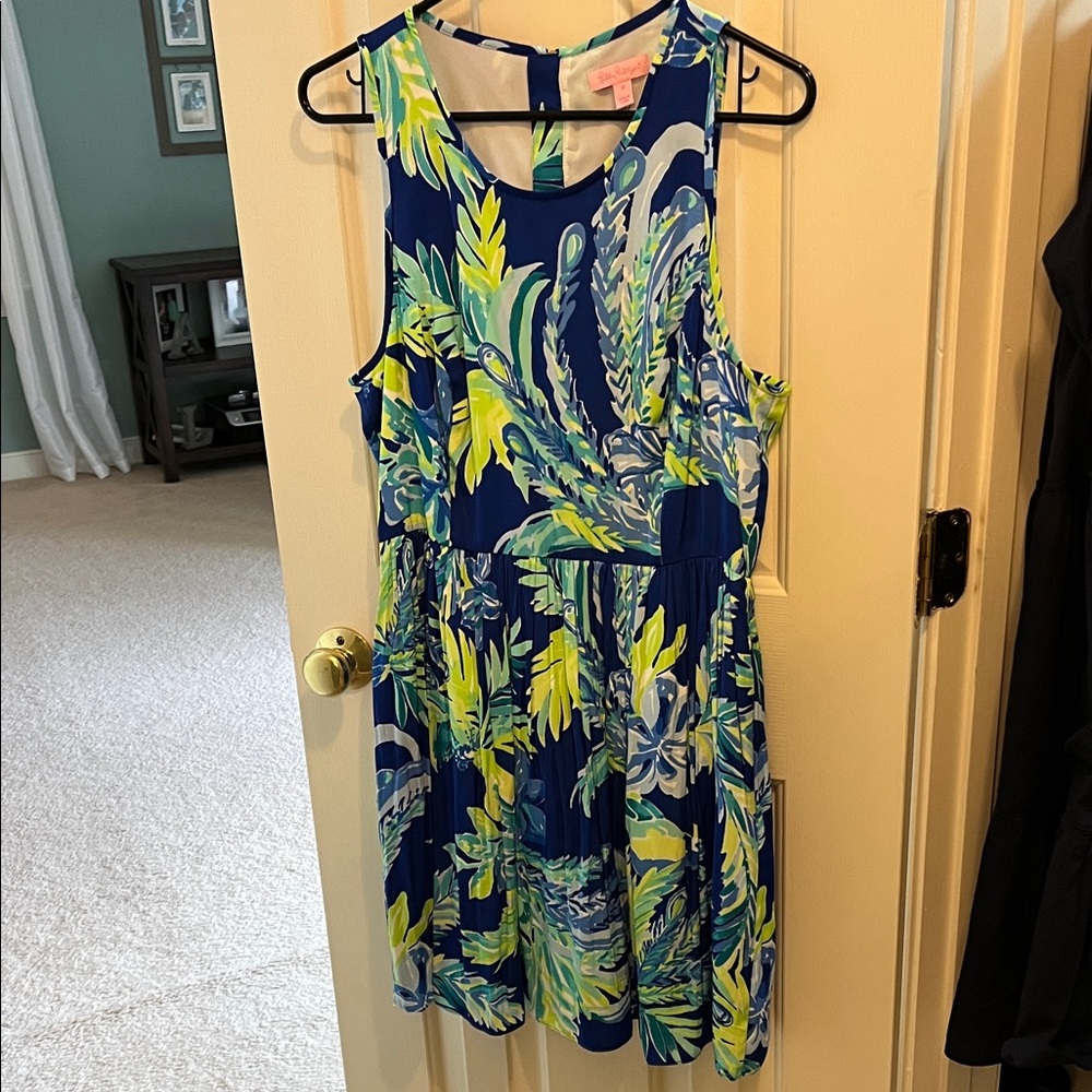 Lilly Pulitzer Blue and Green Patterned Dress